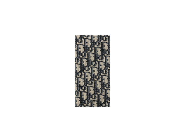 Dior Dior Vertical Long Wallet In Beige And Black Dior Oblique Jacquard With Ruthenium-Finish Brass - view 1