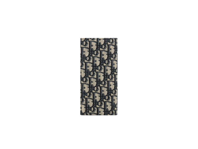 Dior Dior Vertical Long Wallet In Beige And Black Dior Oblique Jacquard With Ruthenium-Finish Brass - view 2