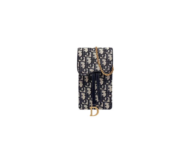 Dior Dior Vertical Saddle Pouch Blue Dior Oblique Jacquard - view 1