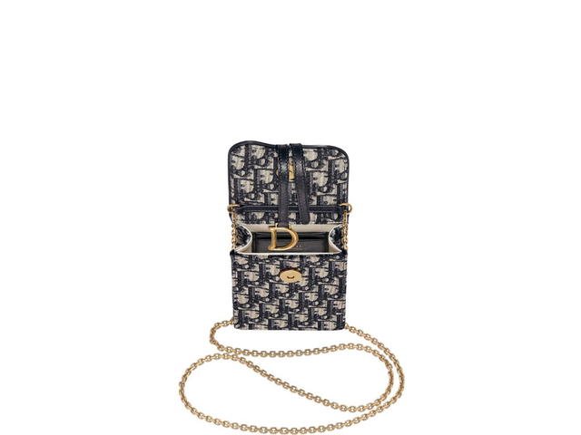 Dior Dior Vertical Saddle Pouch Blue Dior Oblique Jacquard - view 3