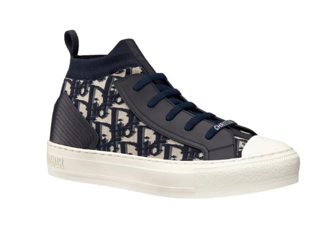 Dior Dior Walk'N'Dior High-Top Sneaker Beige Deep Blue Oblique (W) - view 2