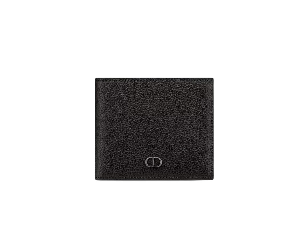 Dior Dior Wallet In Black Grained Calfskin With CD Icon Signature