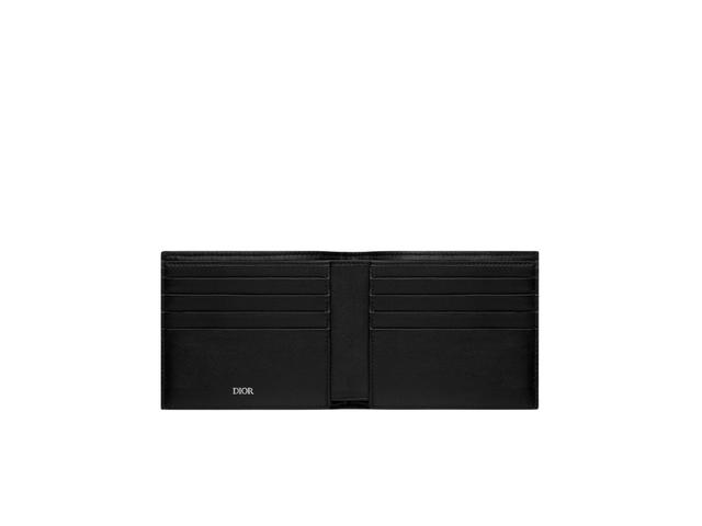 Dior Dior Wallet In Oblique Jacquard With Ruthenium-finish Front Beige-Black - view 3
