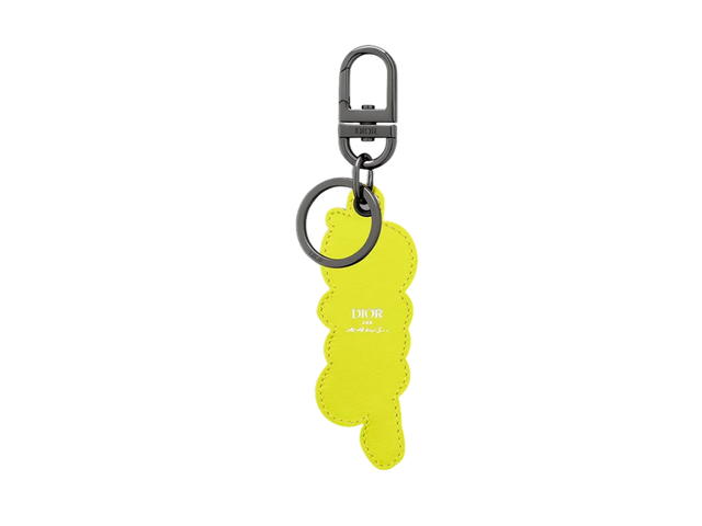 Dior Dior X KAWS Key Ring Yellow Grained Calfskin And Pink And Yellow Rubber - view 2