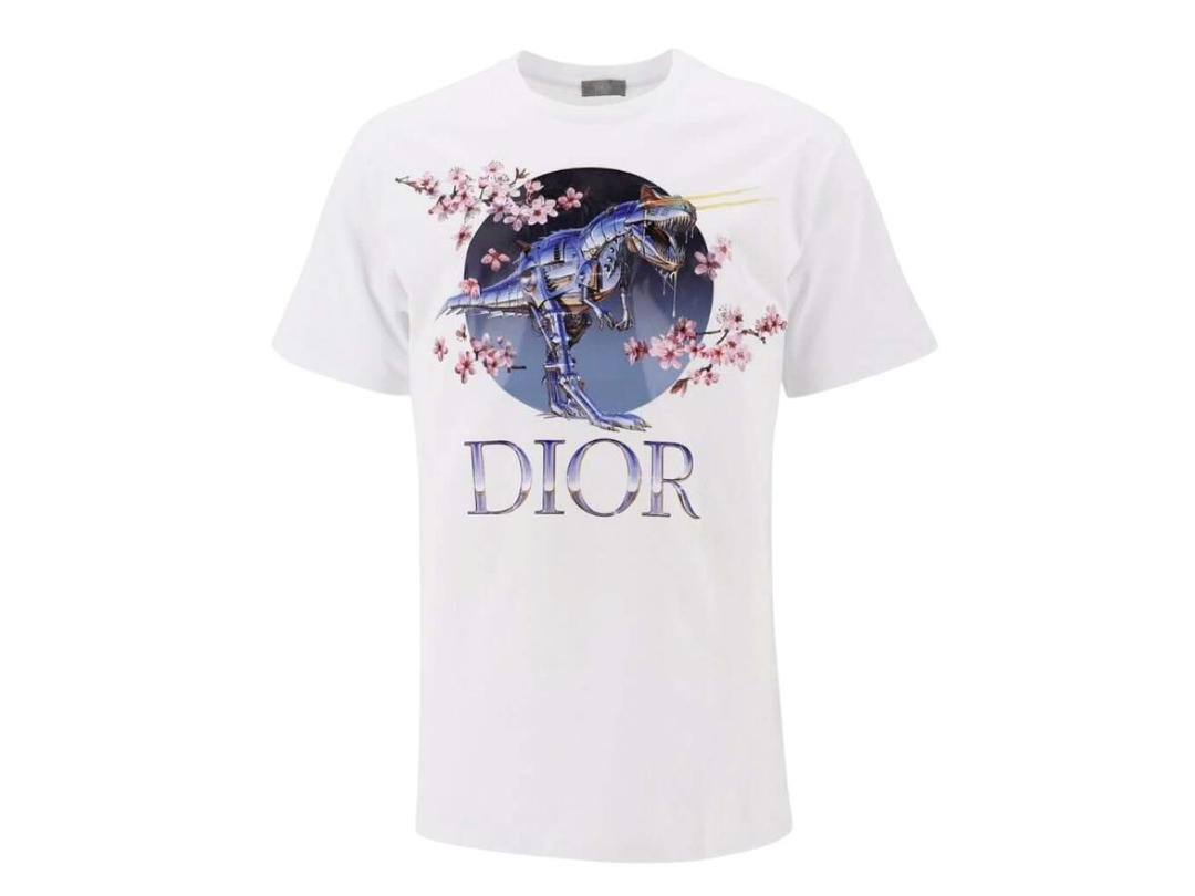 Dior Dior X Sorayama Dinosaur Printed T-Shirt White
