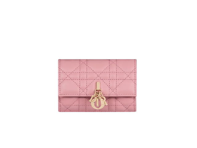 Dior Dior Miss Dior XS Wallet In Melocoton Pink Cannage Lambskin - view 1