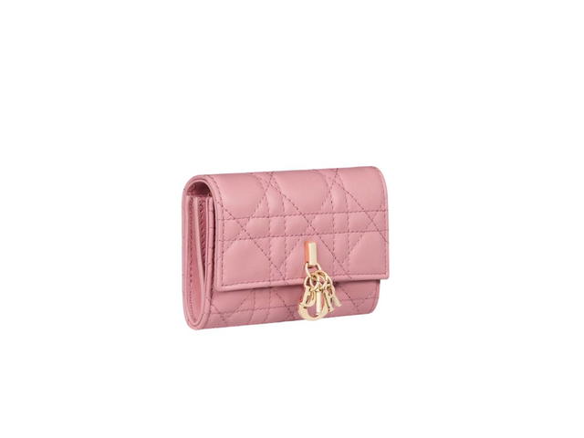 Dior Dior Miss Dior XS Wallet In Melocoton Pink Cannage Lambskin - view 2