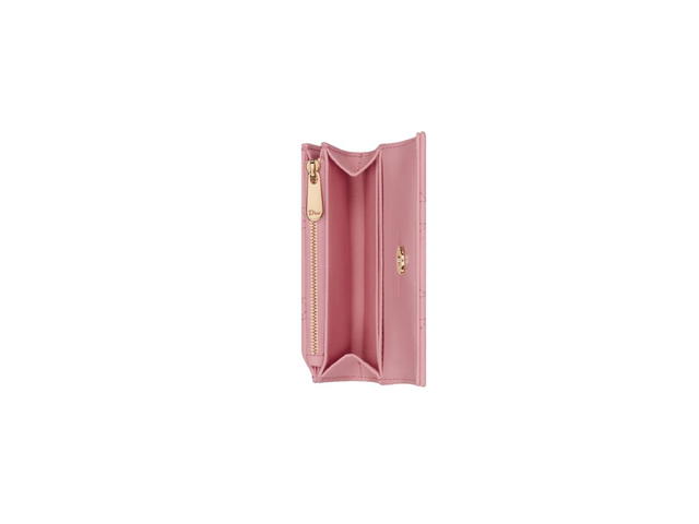 Dior Dior Miss Dior XS Wallet In Melocoton Pink Cannage Lambskin - view 3