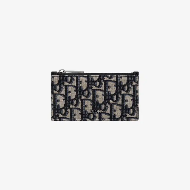 Dior Dior Zipped Card Holder Beige & Black Dior Oblique Jacquard - view 1