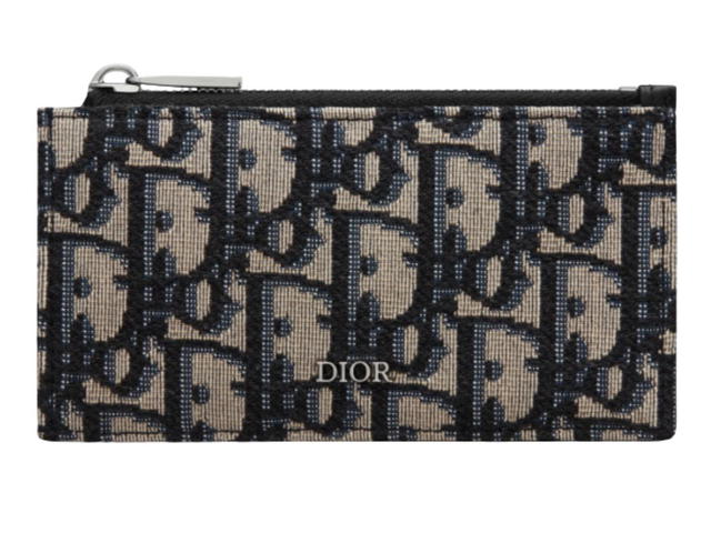Dior Dior Zipped Card Holder Beige and Black Dior Oblique Jacquard - view 1