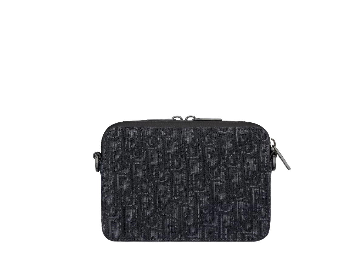 Dior Dior Zipped Pouch With Strap In Black Dior Oblique Jacquard With Ruthenium - Finish Hardware