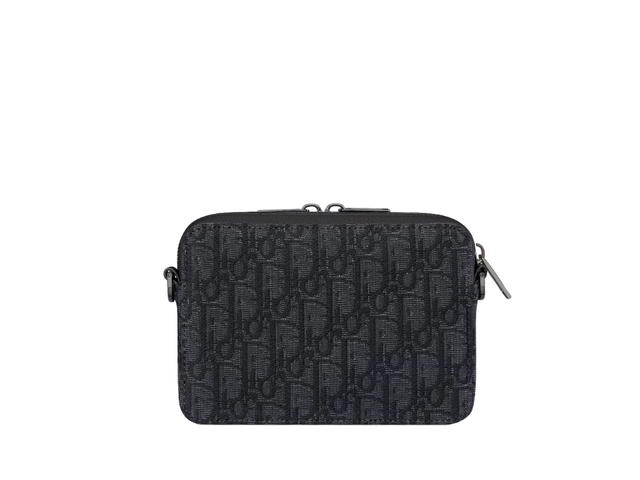 Dior Dior Zipped Pouch With Strap In Black Dior Oblique Jacquard With Ruthenium - Finish Hardware - view 1