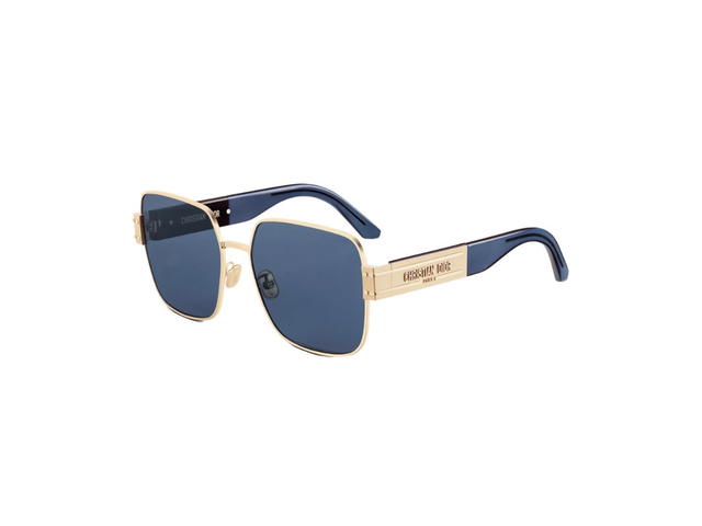 Dior DiorSignature S4U Sunglasses In Translucent Blue Acetate And Gold Metal Frame With Blue Lenses - view 2