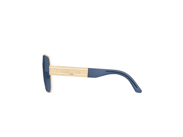 Dior DiorSignature S4U Sunglasses In Translucent Blue Acetate And Gold Metal Frame With Blue Lenses - view 3