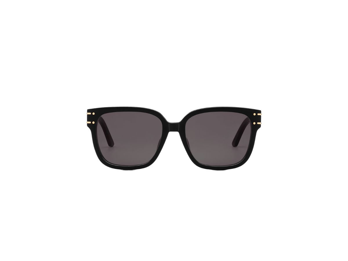 Dior DiorSignature S7F Square Sunglasses In Black Acetate Frame With Gray Lenses