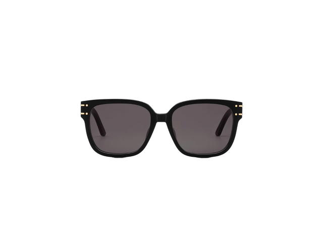 Dior DiorSignature S7F Square Sunglasses In Black Acetate Frame With Gray Lenses - view 1