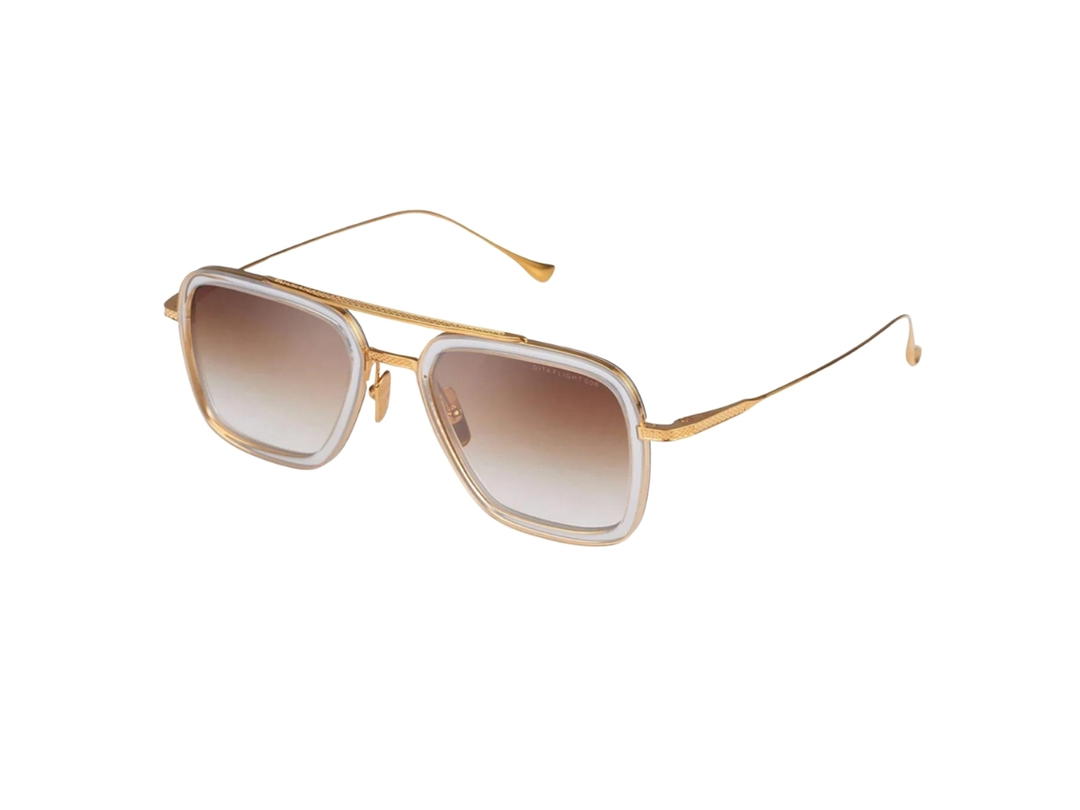 DITA DITA FLIGHT.006 In Clear Crystal-Yellow Gold Titanium Frame With Brown to Clear Gradient Lenses