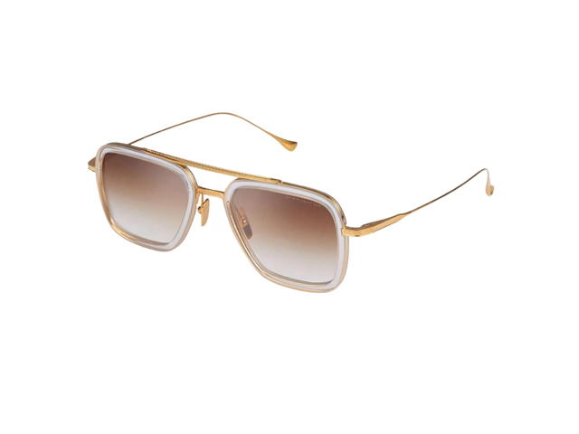 DITA DITA FLIGHT.006 In Clear Crystal-Yellow Gold Titanium Frame With Brown to Clear Gradient Lenses - view 1