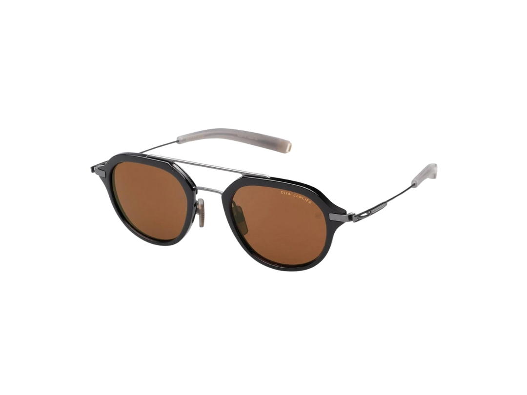 DITA DITA LSA-407 In Black-Black Gun Frame With Land Lens-Brown Polarized Lenses