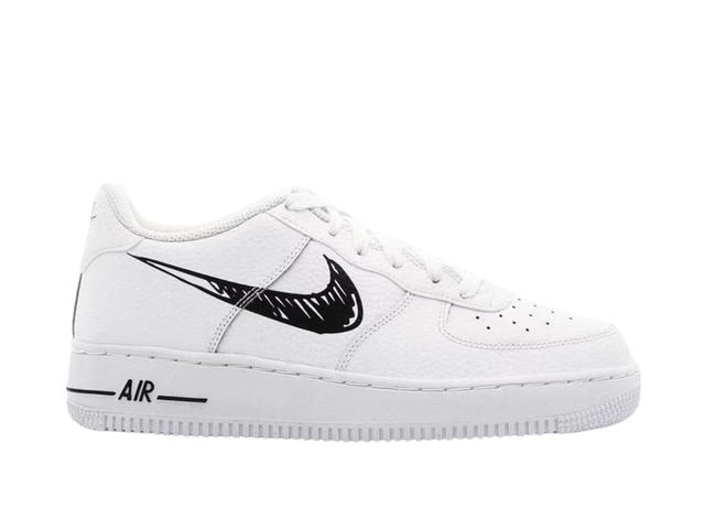 Nike Nike Air Force 1 Low Doodle Swoosh White Black (GS) - view 1