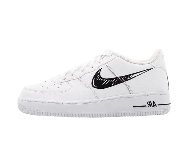Nike Nike Air Force 1 Low Doodle Swoosh White Black (GS) - view 2