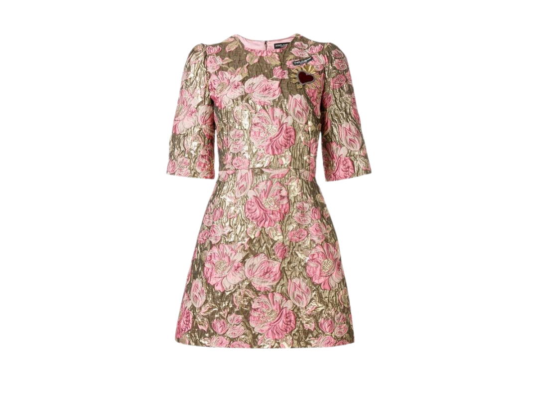 Dolce & Gabbana Dolce & Gabbana Floral Jacquard Mini Dress Multicolor