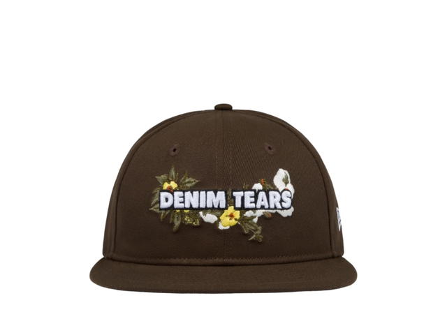 Denim Tears Denim Tears New Era Floral Logo Cap Brown - view 1