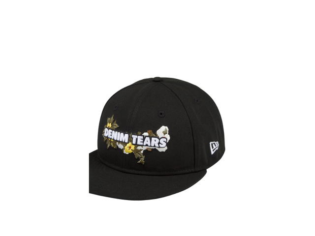 Denim Tears Denim Tears New Era Floral Logo Cap Black - view 3