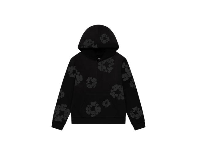 Denim Tears Denim Tears Faded Mono Cotton Wreath Hoodie Black - view 1