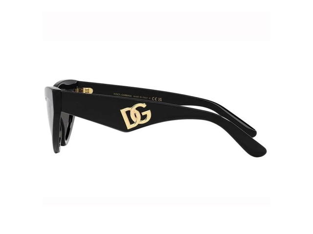 Dolce & Gabbana Dolce & Gabbana Cat Eye Sunglasses In Black Frame-DG Logo With Grey Lens - view 3