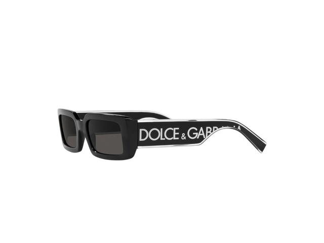 Dolce & Gabbana Dolce & Gabbana DG Elastic Sunglasses In Black Nylon Fiber Frame With Dark Grey Lenses Black - view 1