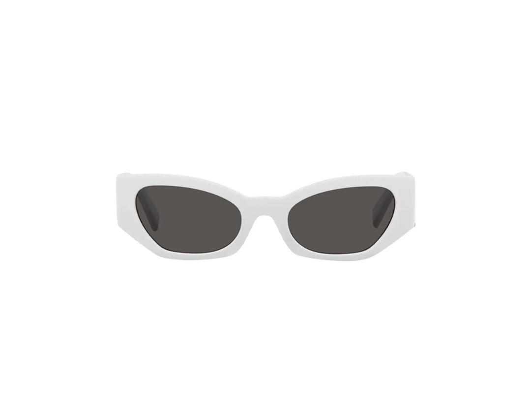 Dolce & Gabbana Dolce & Gabbana Dna Logo Sunglasses In White Injected Frame With Dark Grey Lens