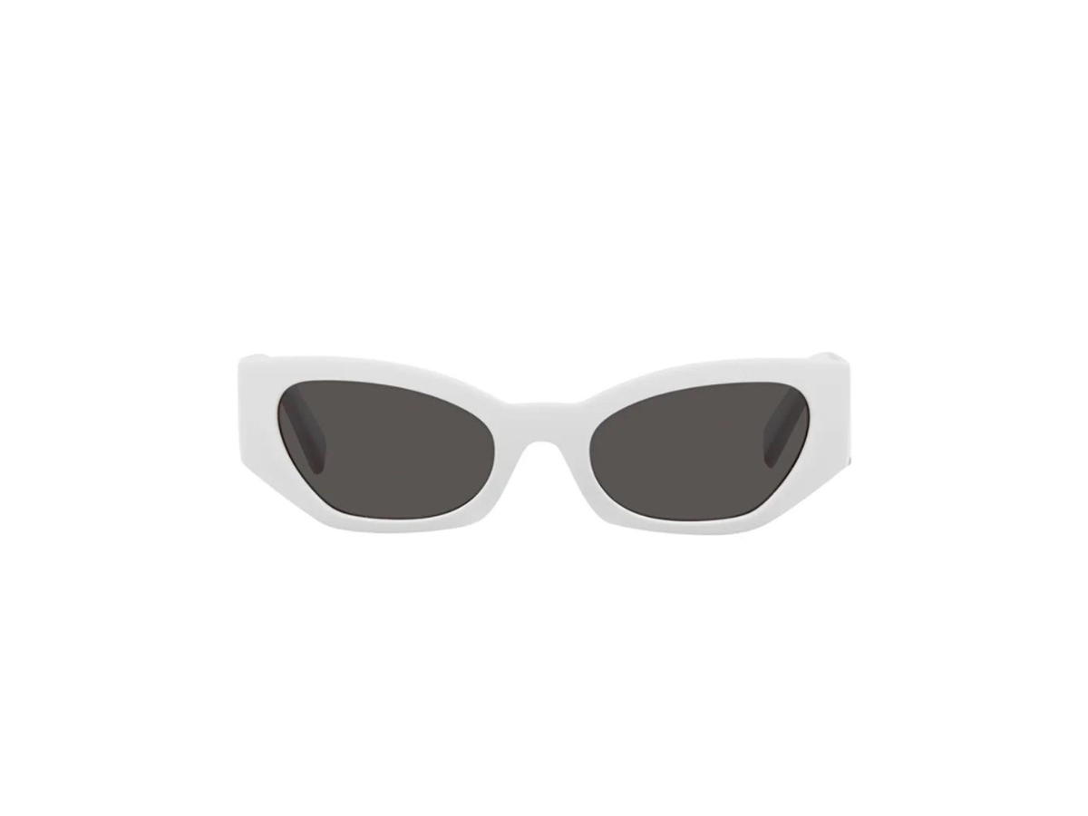 Dolce & Gabbana Dolce & Gabbana Dna Logo Sunglasses In White Injected Frame With Dark Grey Lens
