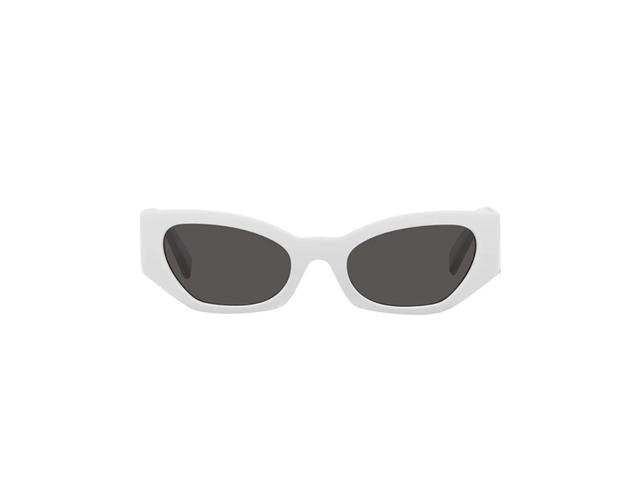 Dolce & Gabbana Dolce & Gabbana Dna Logo Sunglasses In White Injected Frame With Dark Grey Lens - view 1