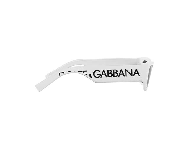 Dolce & Gabbana Dolce & Gabbana Dna Logo Sunglasses In White Injected Frame With Dark Grey Lens - view 3