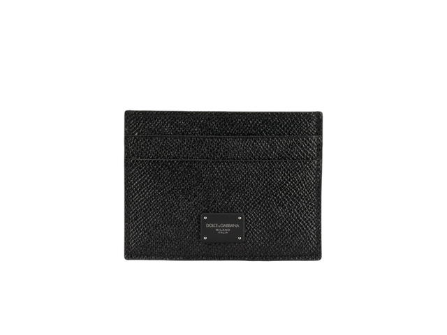 Dolce & Gabbana Dolce & Gabbana Logo Plaque Cardholder In Calf Leather Black - view 1