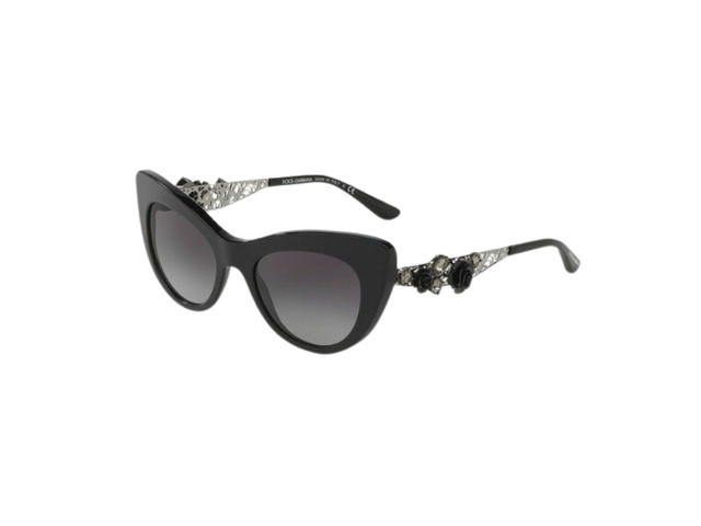Dolce & Gabbana Dolce & Gabbana Cat Eye Sunglasses In Black Frame With Grey Gradient Lens - view 1