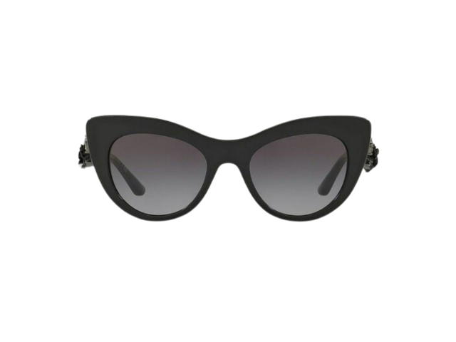 Dolce & Gabbana Dolce & Gabbana Cat Eye Sunglasses In Black Frame With Grey Gradient Lens - view 2