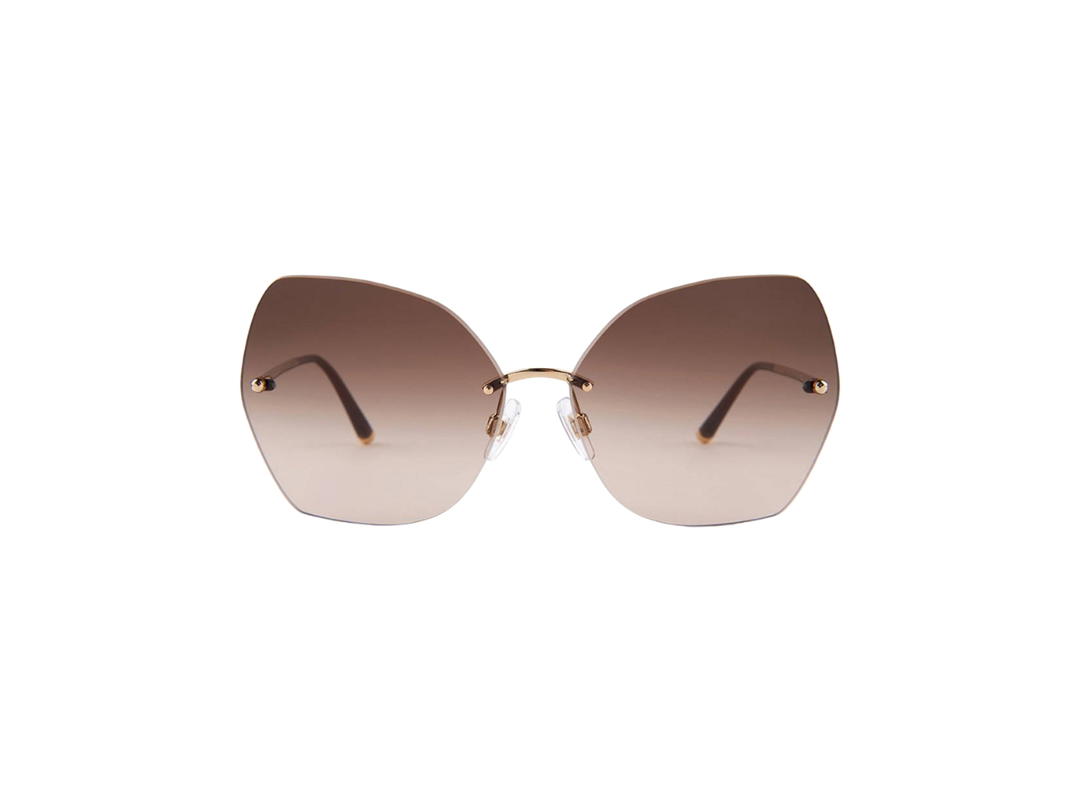 Dolce & Gabbana Dolce & Gabbana Cat-Eye Sunglasses In Gold Metal Frame With Brown Lens