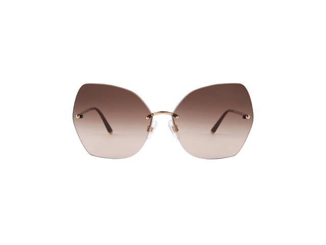 Dolce & Gabbana Dolce & Gabbana Cat-Eye Sunglasses In Gold Metal Frame With Brown Lens - view 1