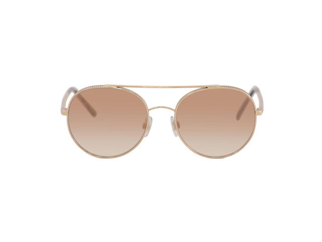Dolce & Gabbana Dolce & Gabbana Pilot Sunglasses In Gold Metal Frame With Mirrored Lens Pink - view 2