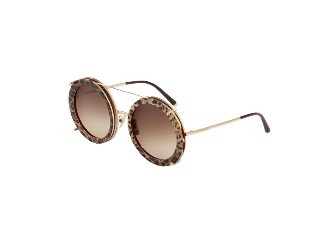 Dolce & Gabbana Dolce & Gabbana Round Sunglasses In Gold Metal Frame With Brown Lens