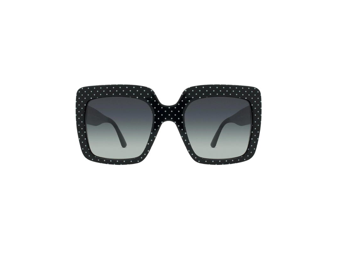 Dolce & Gabbana Dolce & Gabbana Square Sunglasses In Black Plastic Frame With Grey Lens White Dots
