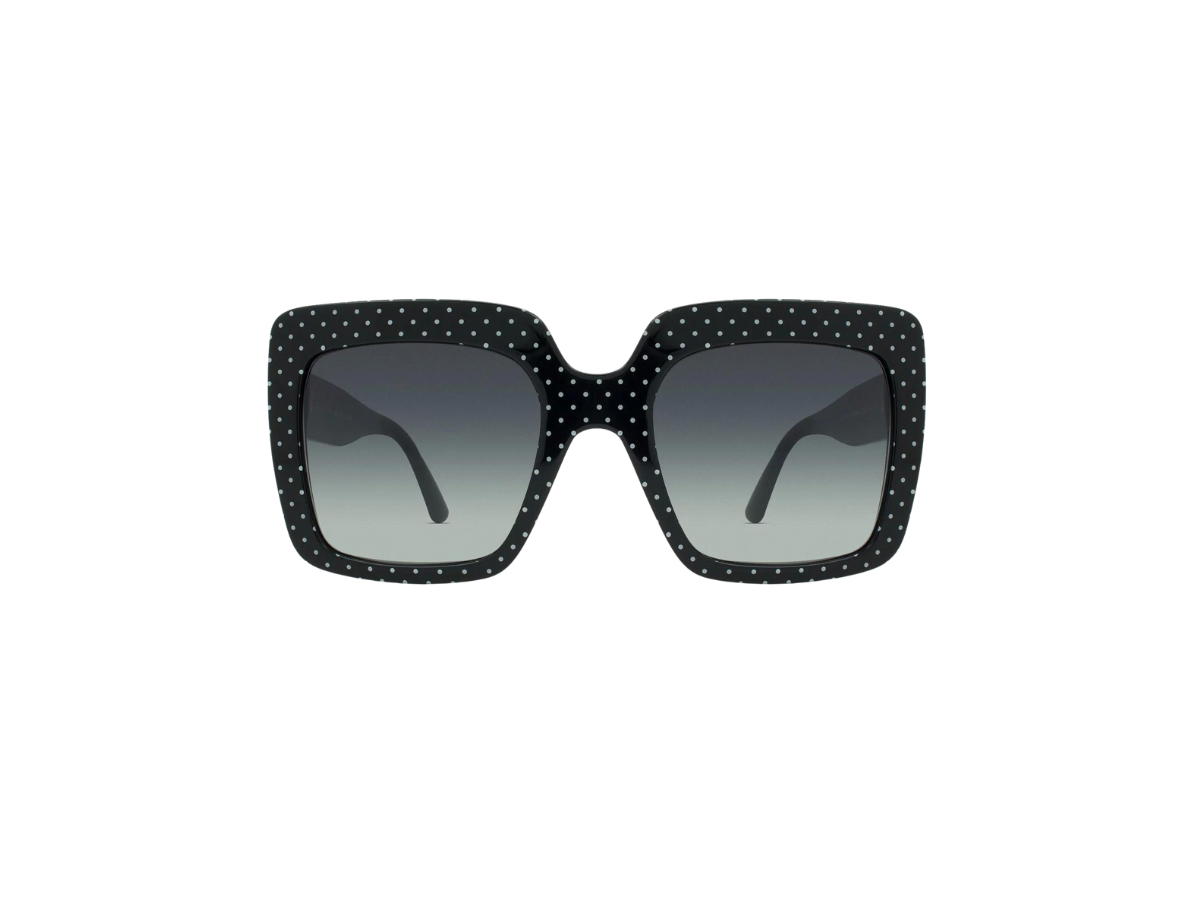 Dolce & Gabbana Dolce & Gabbana Square Sunglasses In Black Plastic Frame With Grey Lens White Dots