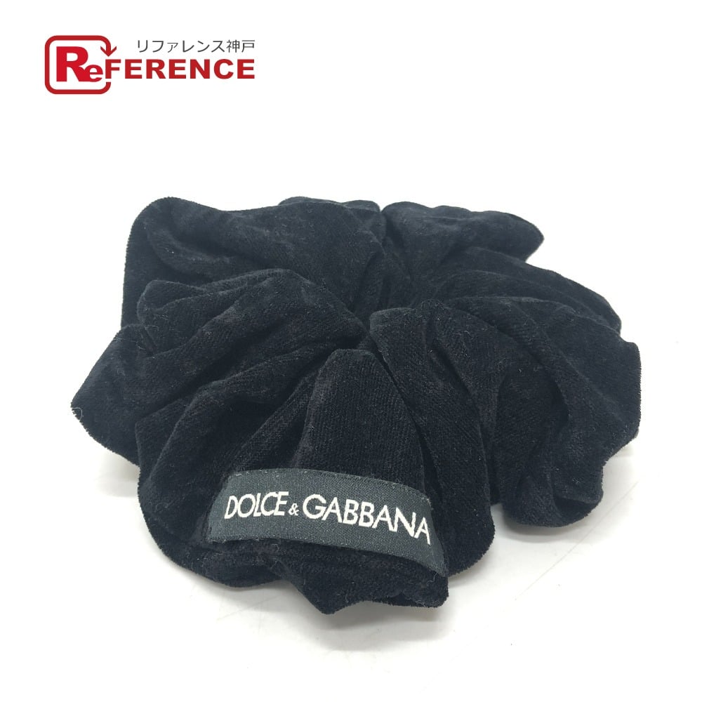 Dolce & Gabbana DOLCE&GABBANA big Hair Accessories Scrunchie Hair Shush Velor Black Unused