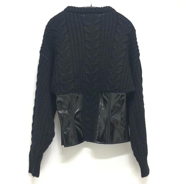 Dolce & Gabbana DOLCE&GABBANA Cable knit patent leather Long Sleeve Knit sweater - view 3