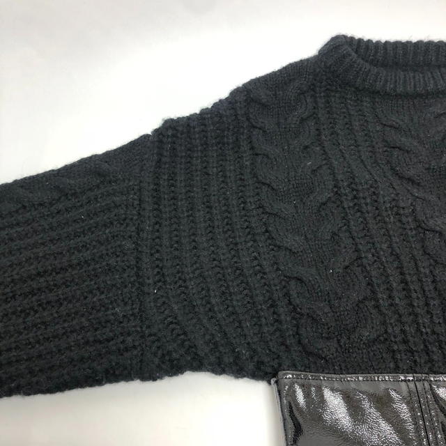 Dolce & Gabbana DOLCE&GABBANA Cable knit patent leather Long Sleeve Knit sweater - view 5