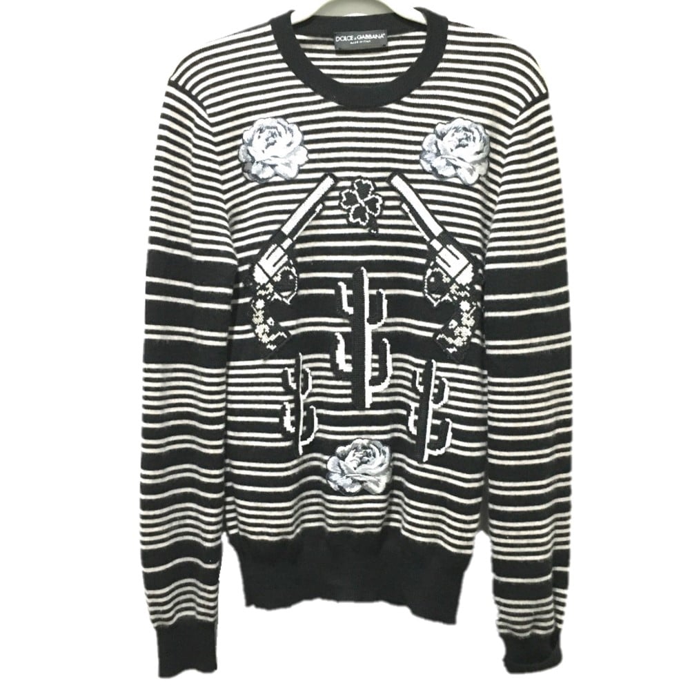 DOLCE&GABBANA DOLCE&GABBANA GP003K/F64DD-B Flower cactus pistol Long sleeve top Sweater