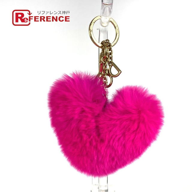 Dolce & Gabbana DOLCE&GABBANA heart Bag Charm Key Holder fur / Metal pink - view 1