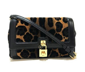 Buy DOLCE&GABBANA Leopard Flower Shoulder Bag Black x Brown Velvet/Leather at Sasom – Authentic and Ready to Ship